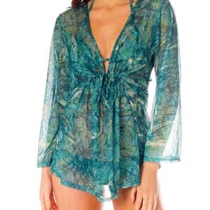 Sexy Kiniki Kaftan.  Tan Through Beach Wear.